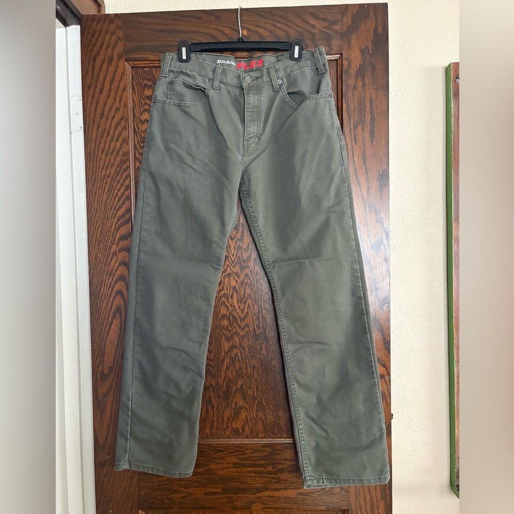 Dickies FLEX Slim Straight Work Pants Olive Green 32x32
